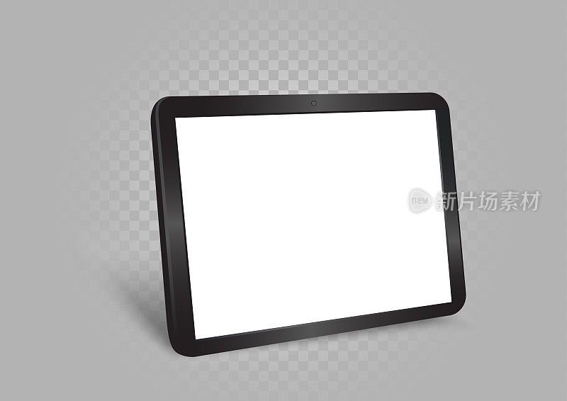 black tablet gray background